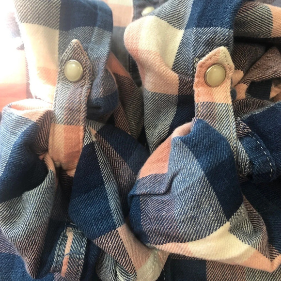 Tommy Hilfiger Pearl Snap Roll Tab Flannel Shirt Large - Picture 8 of 8